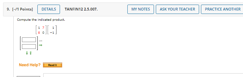 9. [-/1 Points] DETAILS TANFIN12 2.5.007. MY