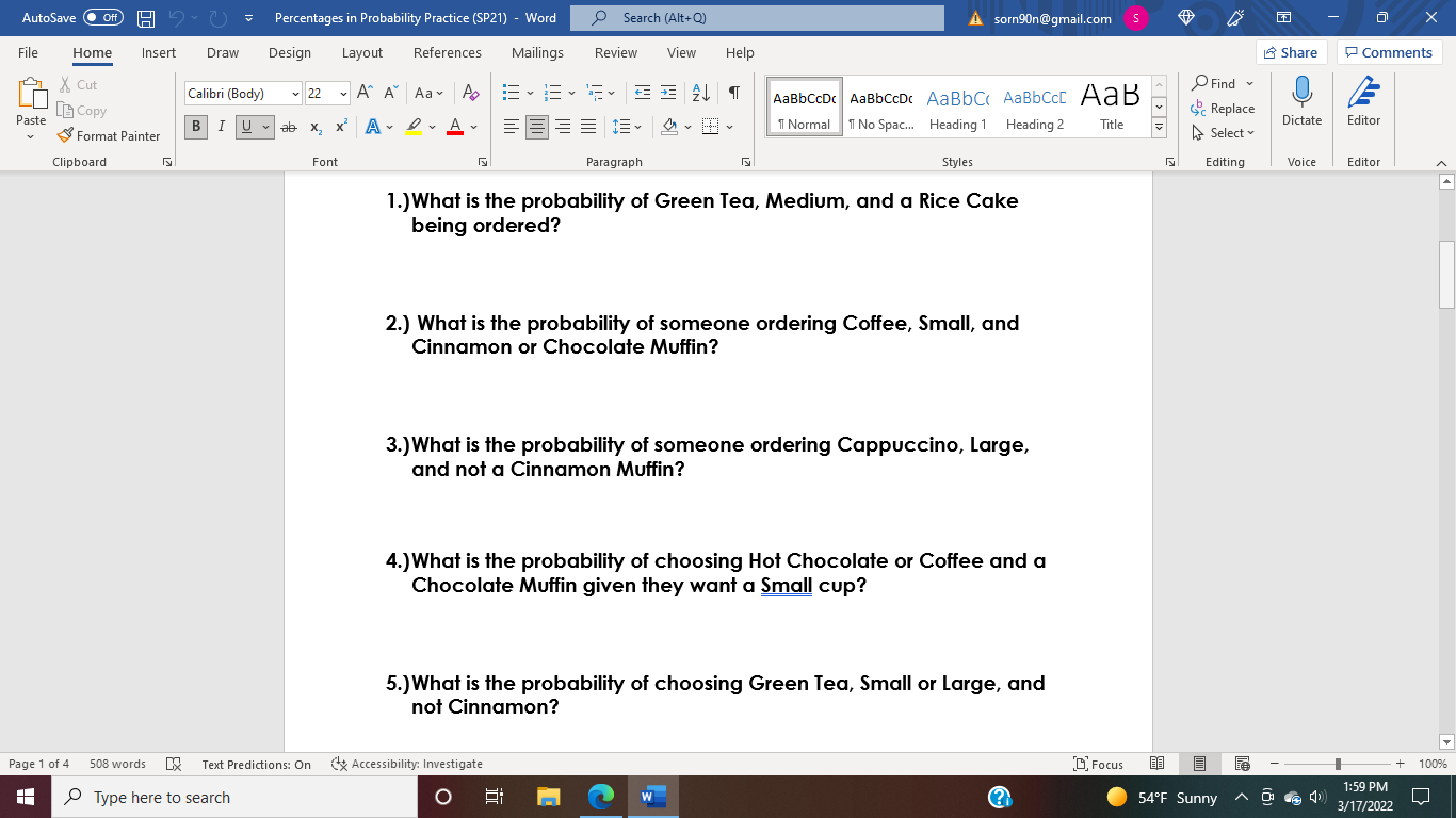 AutoSave O Off) 1 ~ () = Percentages in