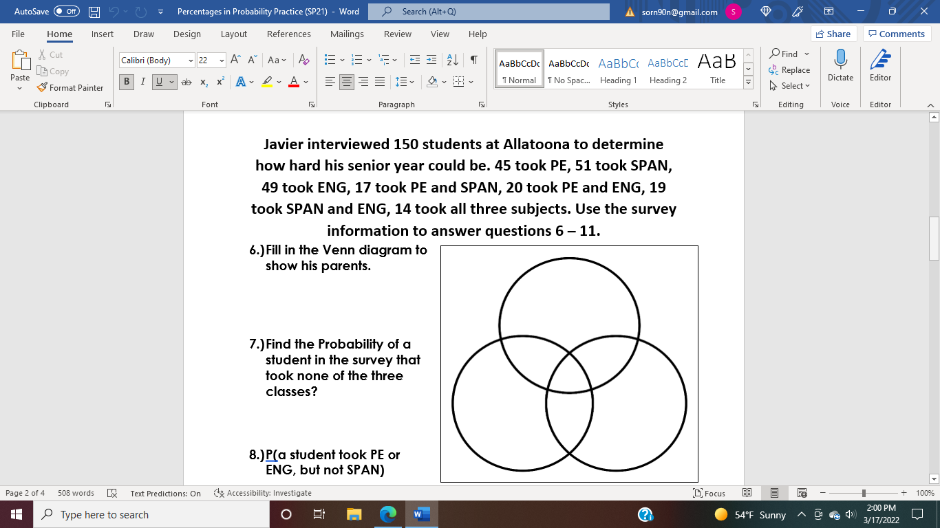 AutoSave O Off) 1 ~ () = Percentages in
