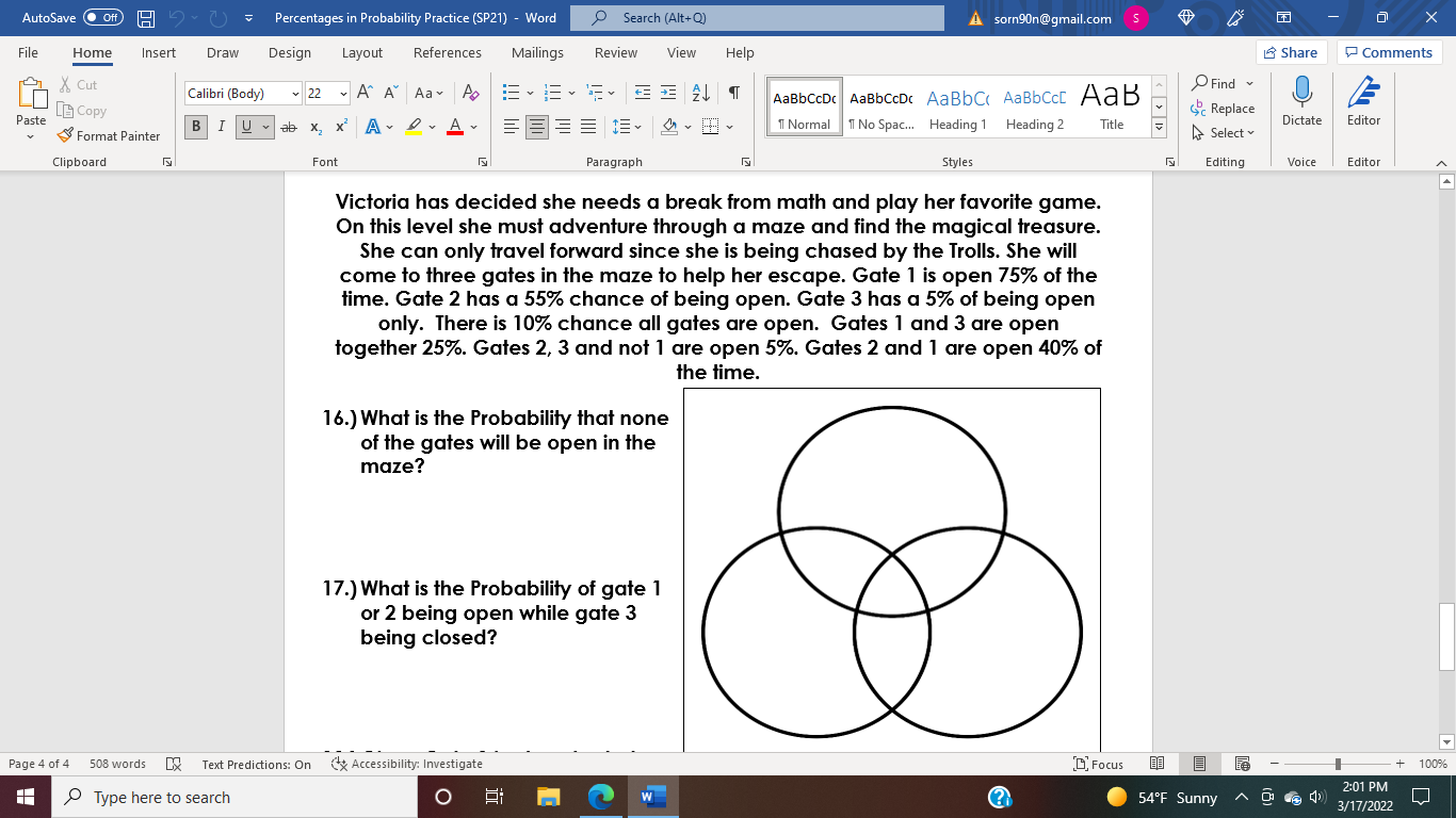 AutoSave O Off) 1 ~ () = Percentages in