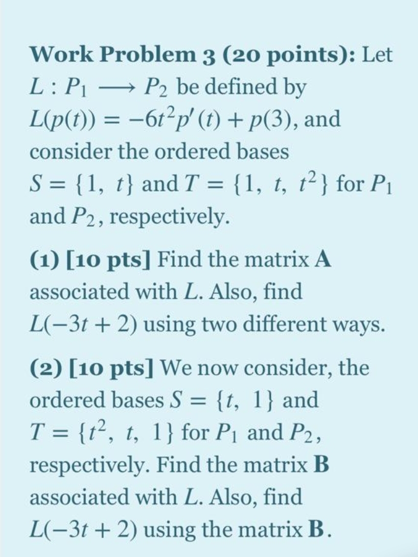 plz solve in A4 size Work Problem 3 (20 points):