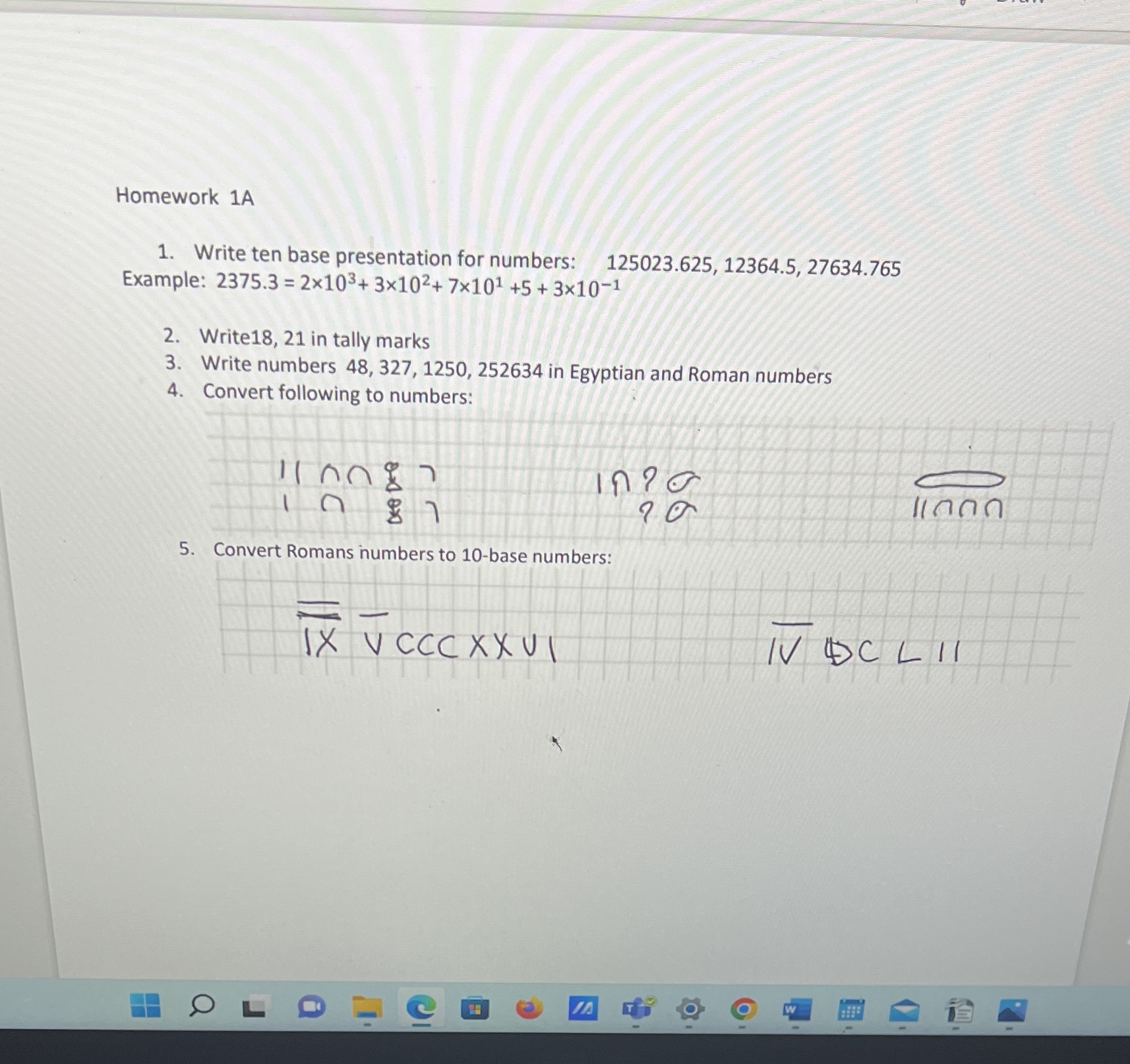 Can You type, no handwriting . Homework 1A 1.
