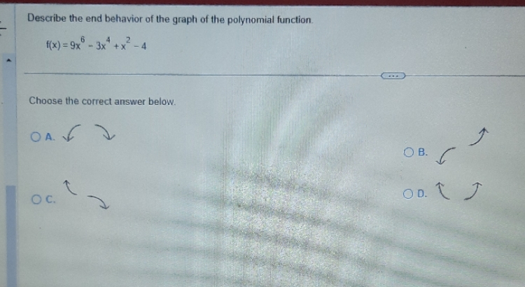 Describe the end behavior of the graph of the
