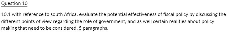 Question 10 10.1 with reference to south Africa,