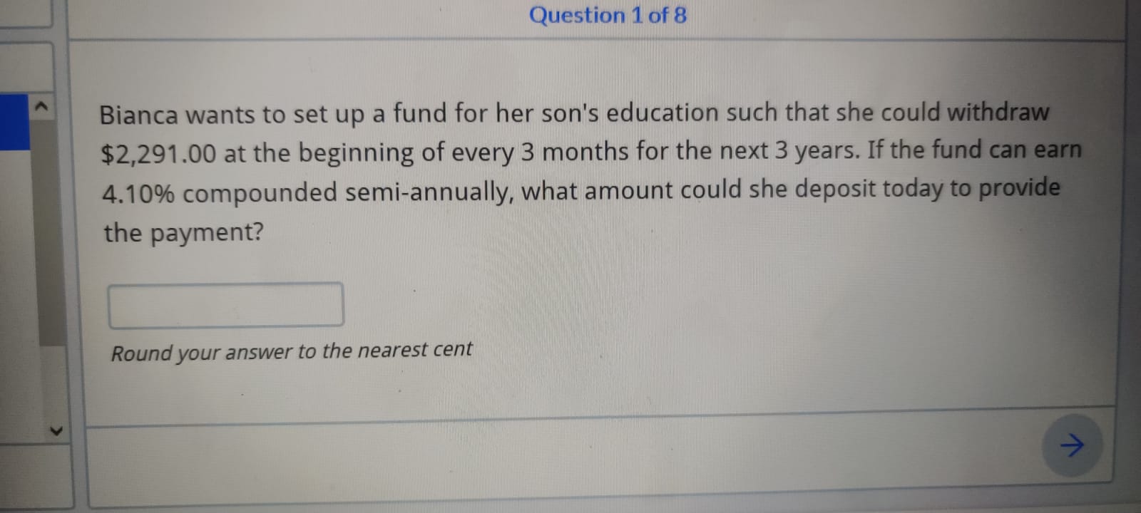 Question 4 of 8 Ethan obtained a loan of $27,500