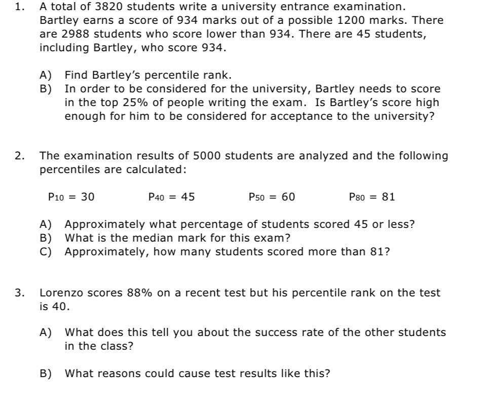 1. A total of 3820 students write a university