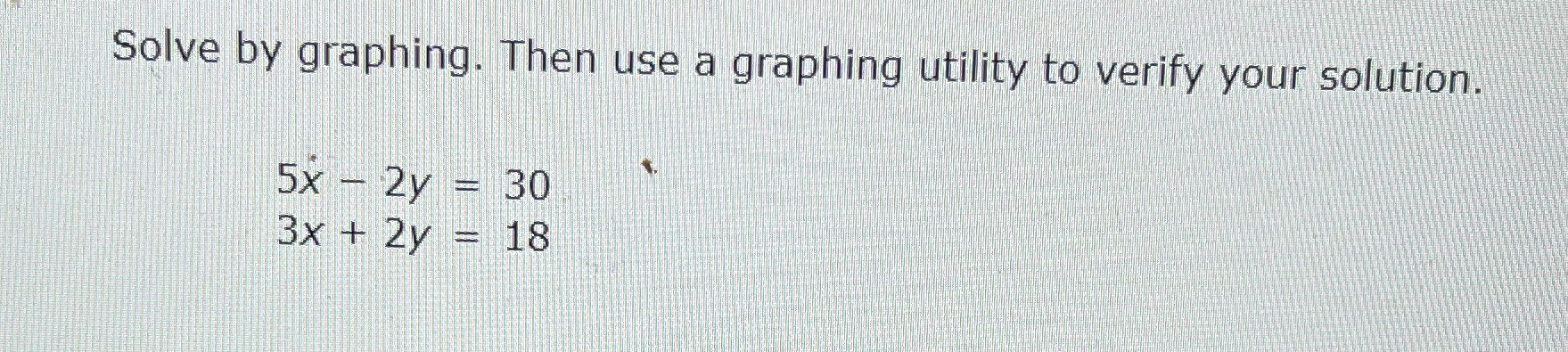 Solve by graphing. Then use a graphing utility to