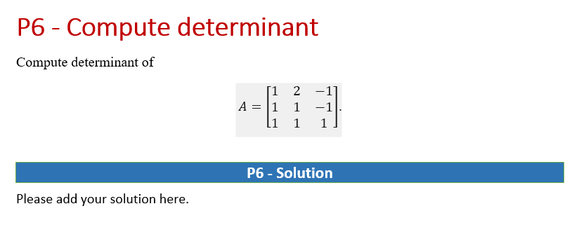 P1 - Linear Combination 2 0 6 101 Let, A : -1 8 5