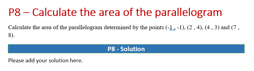 P1 - Linear Combination 2 0 6 101 Let, A : -1 8 5