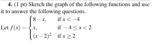 4. (1 pt) Sketch the graph of the following