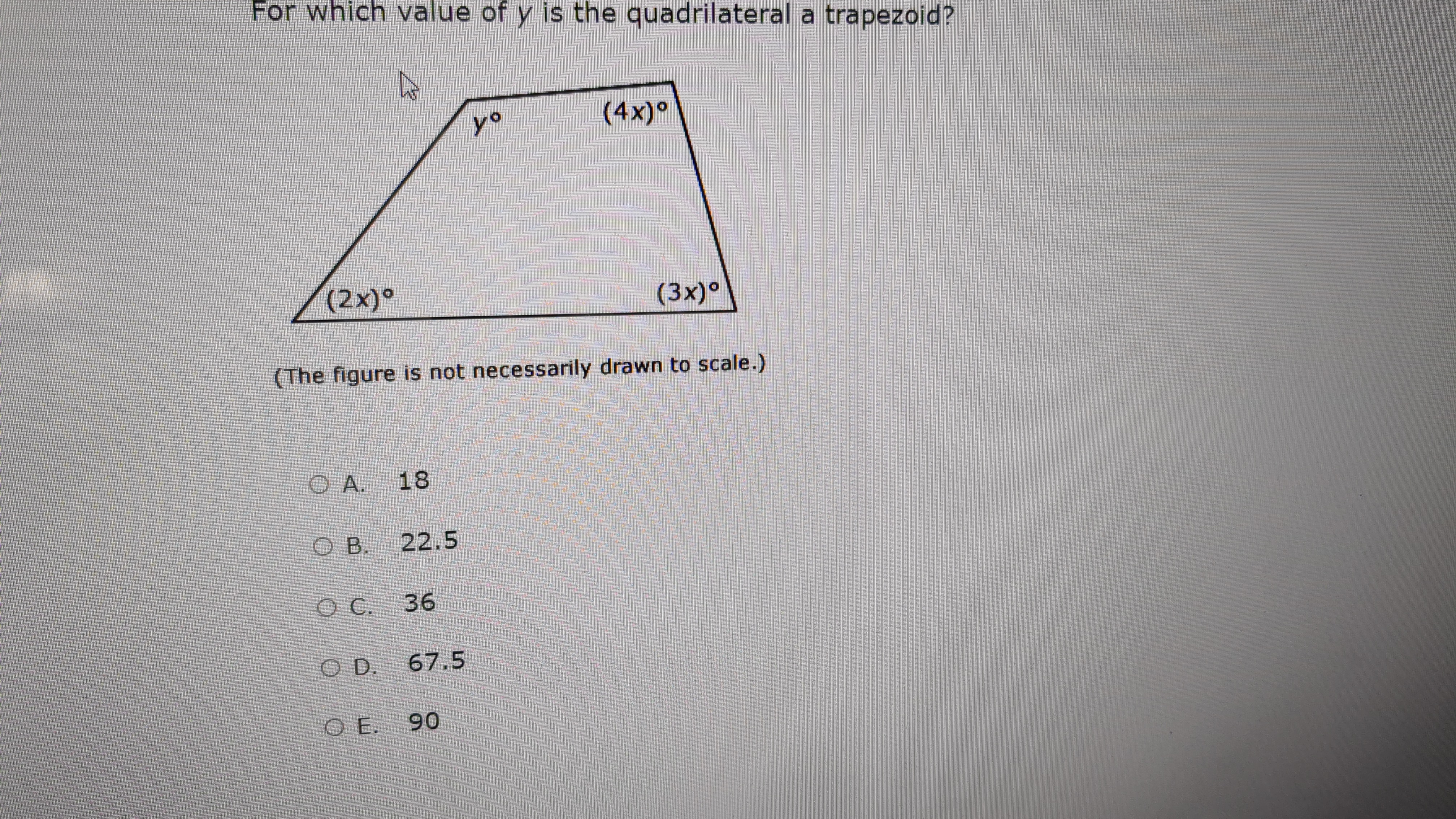 For which value of y is the quadrilateral a