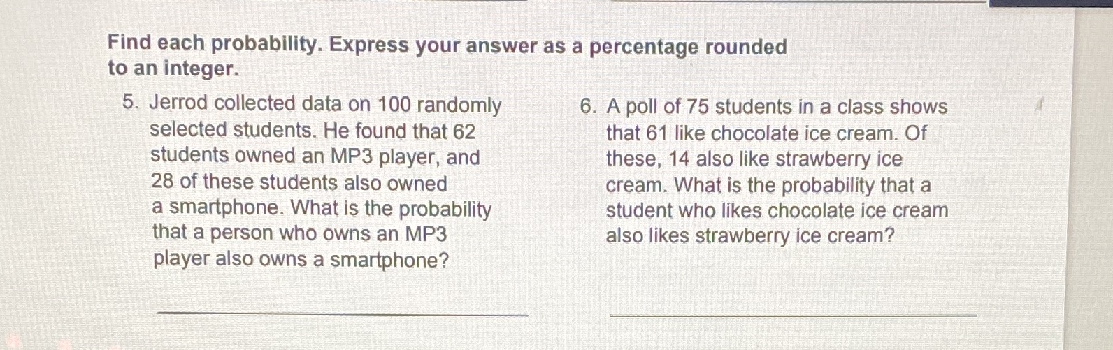 Find each probability. Express your answer as a