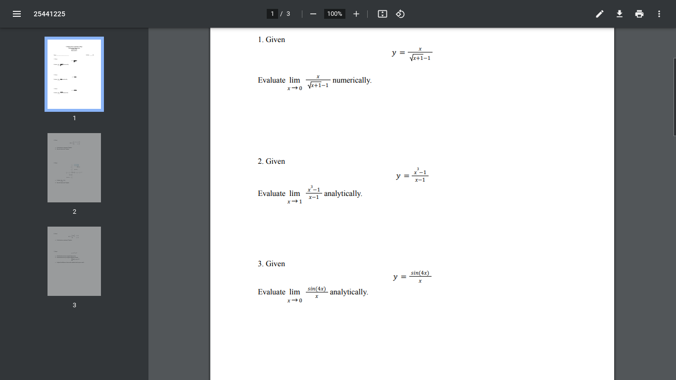 E 25441225 1 / 3 100% + 1. Given y= Vx+1-1