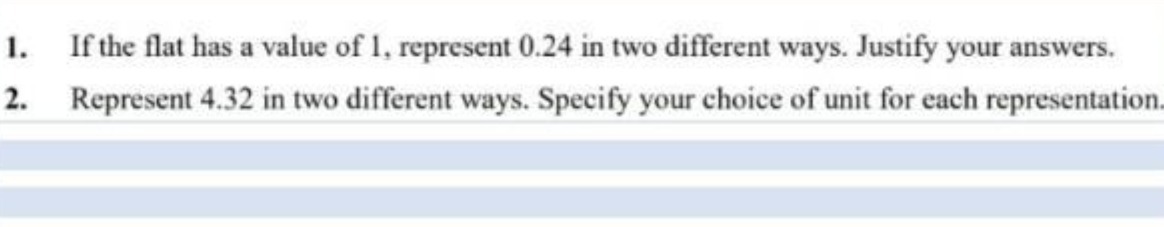 I. If the at has a value of I, represent 0.24 in