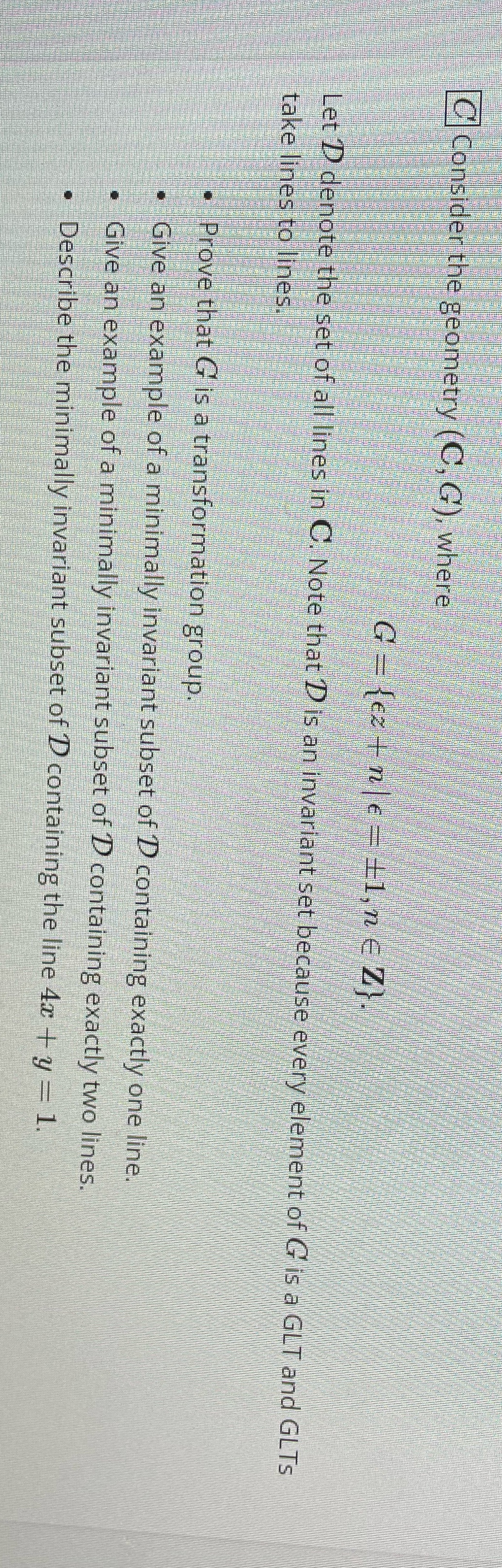 Consider the geometry (C, G), where G = fez +ne =