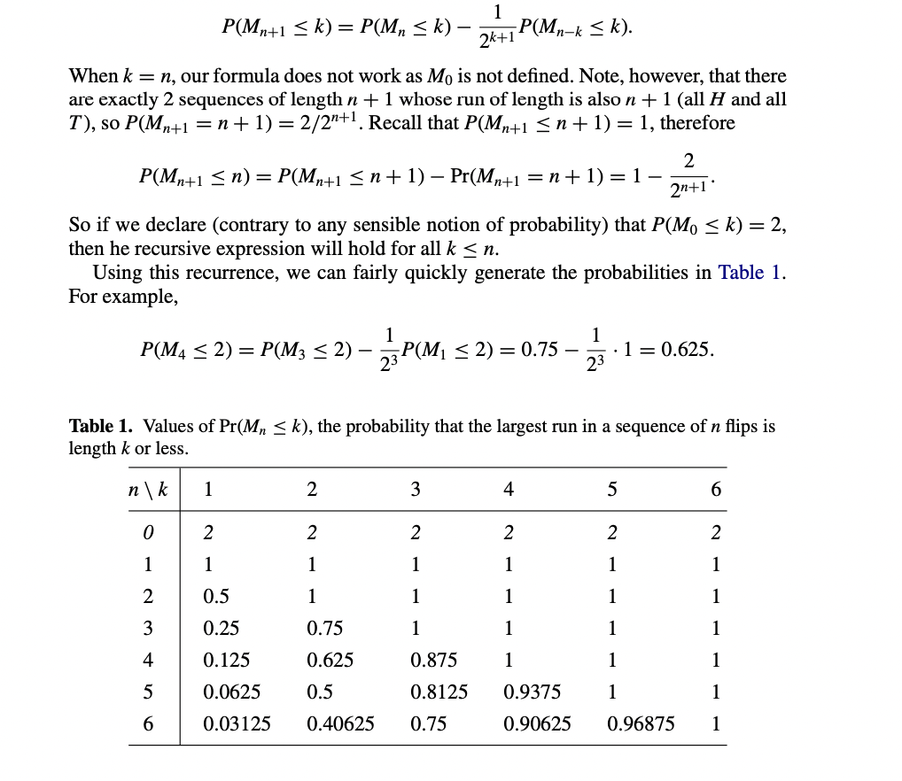 1 P(Mn+l E k) = P(Mn E k) - P(Mnk E 1c}- When A: