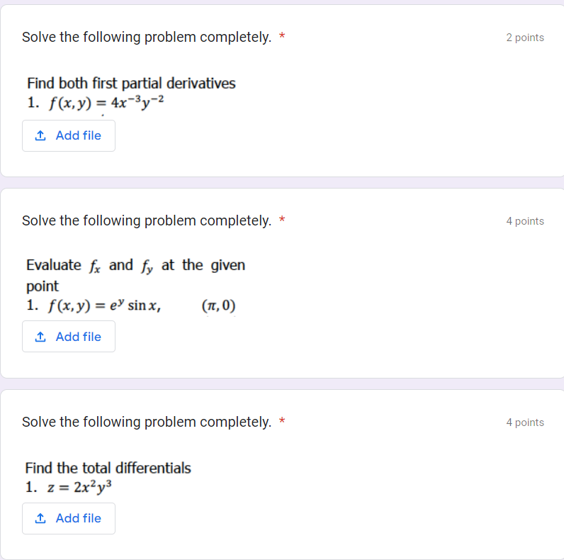 Solve the following problem completely. * 2