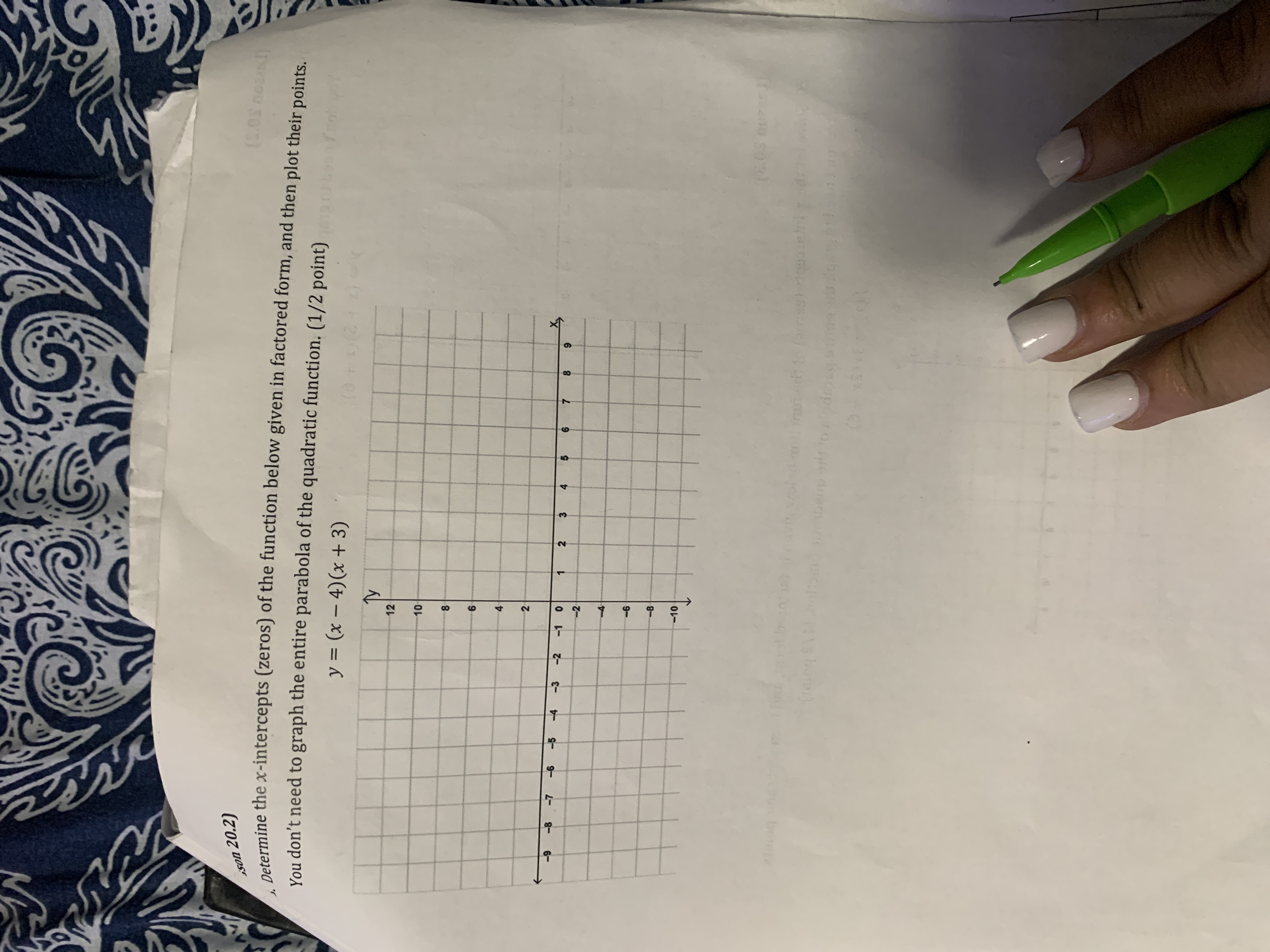 "son 20.2) Determine the x-intercepts (zeros) of