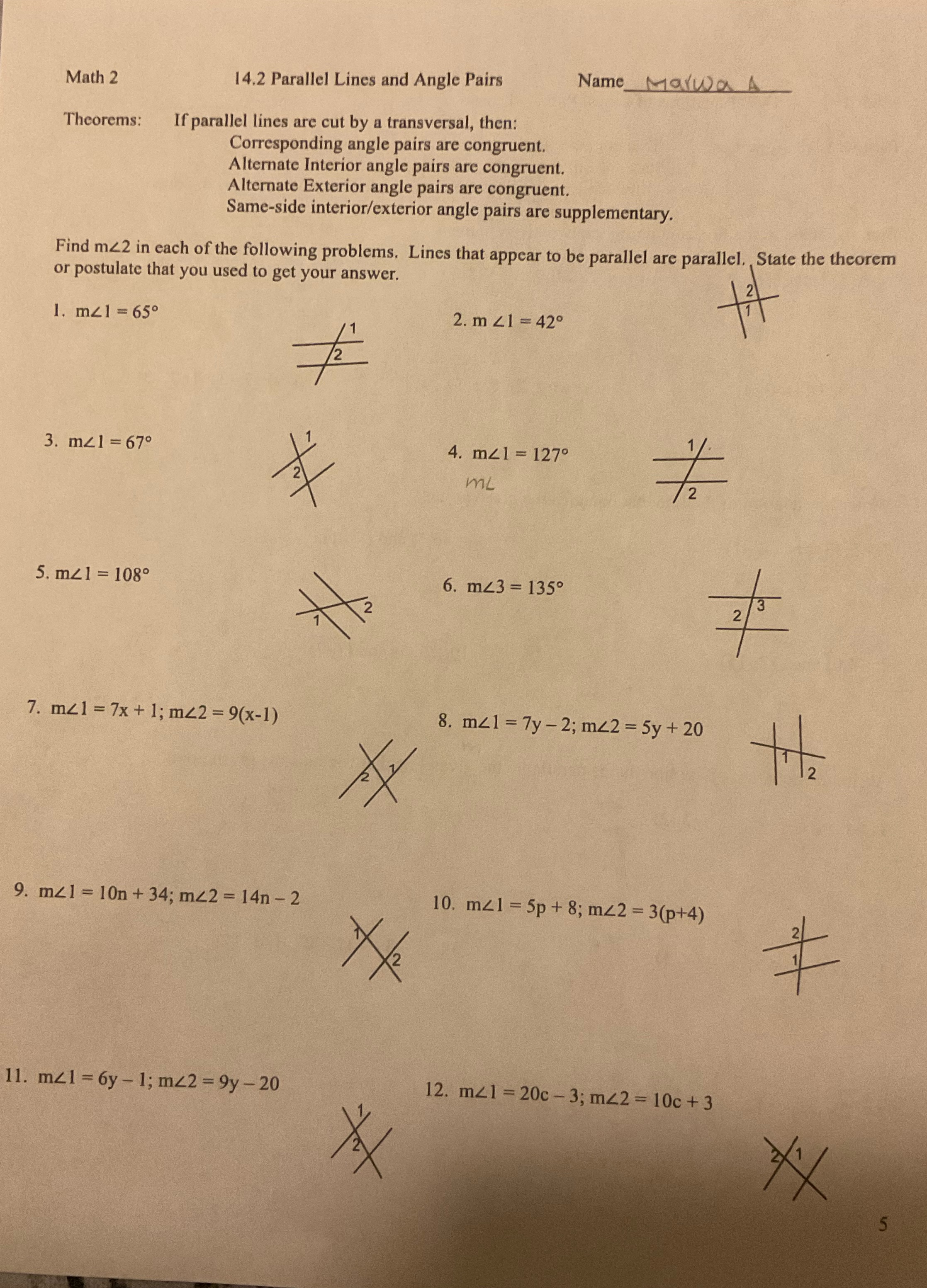 Answer all the following questions for me Math 2