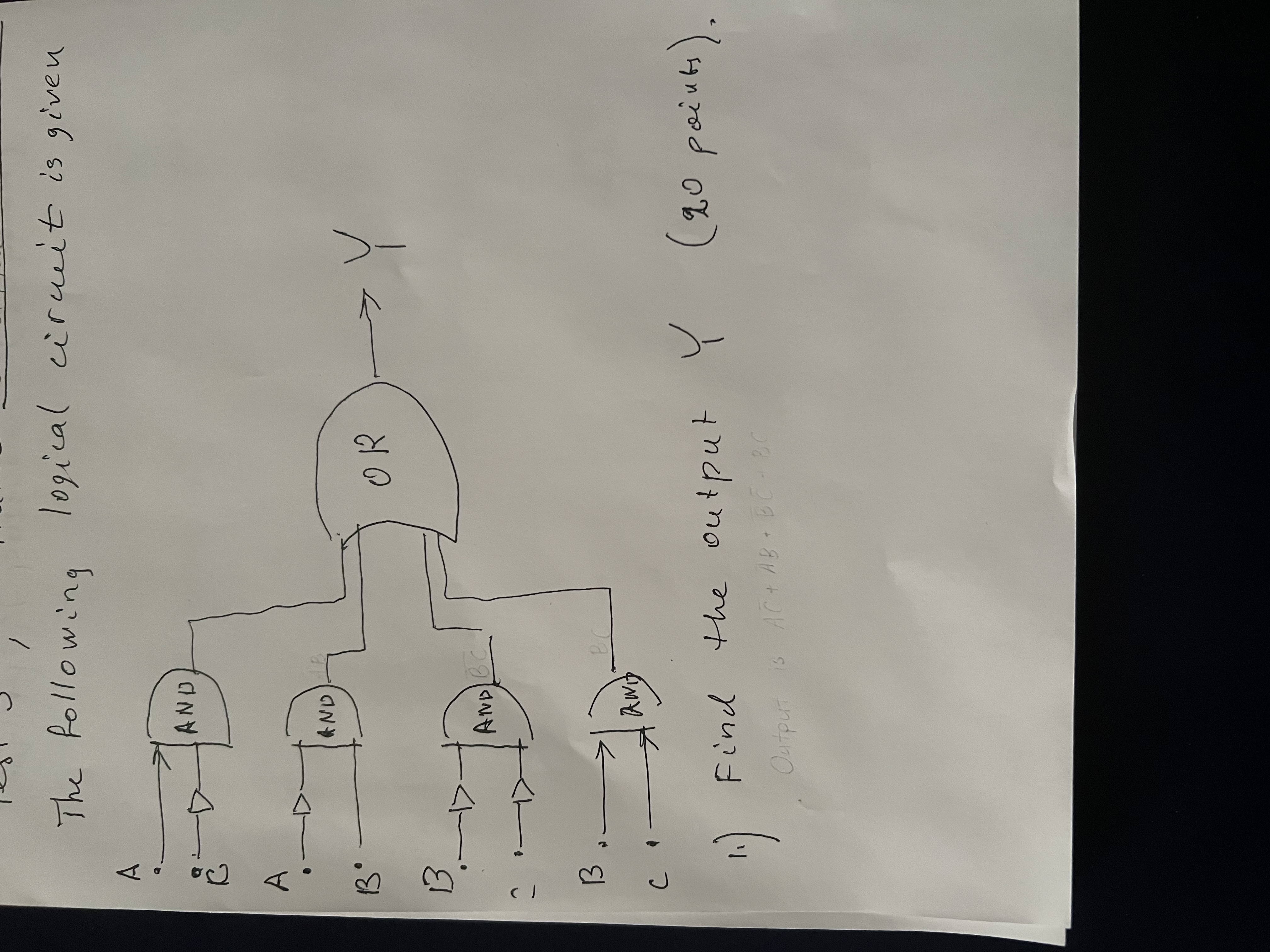 1. The following logical circuit is given Find
