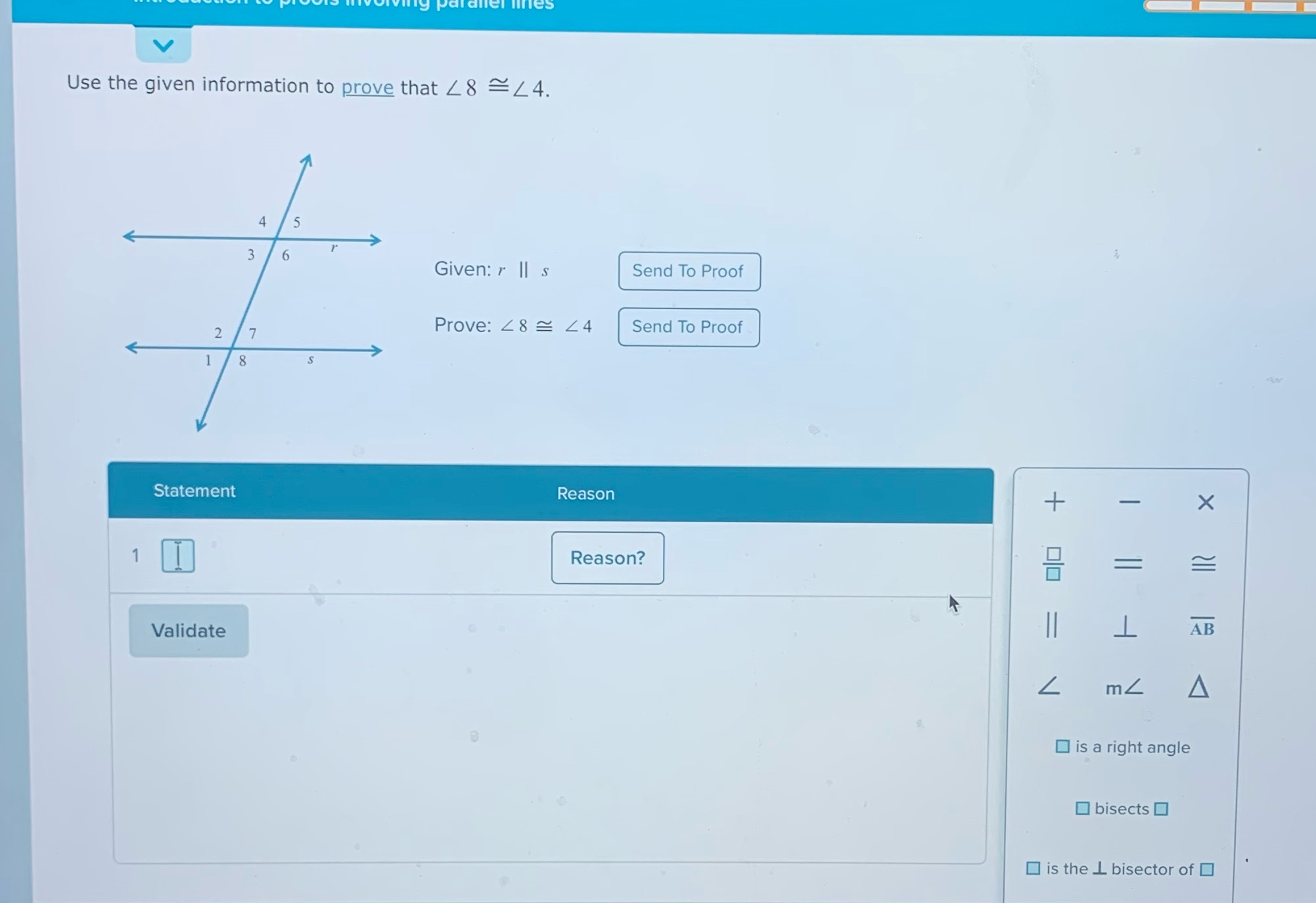 Use the given information to prove that 4 8 - 4