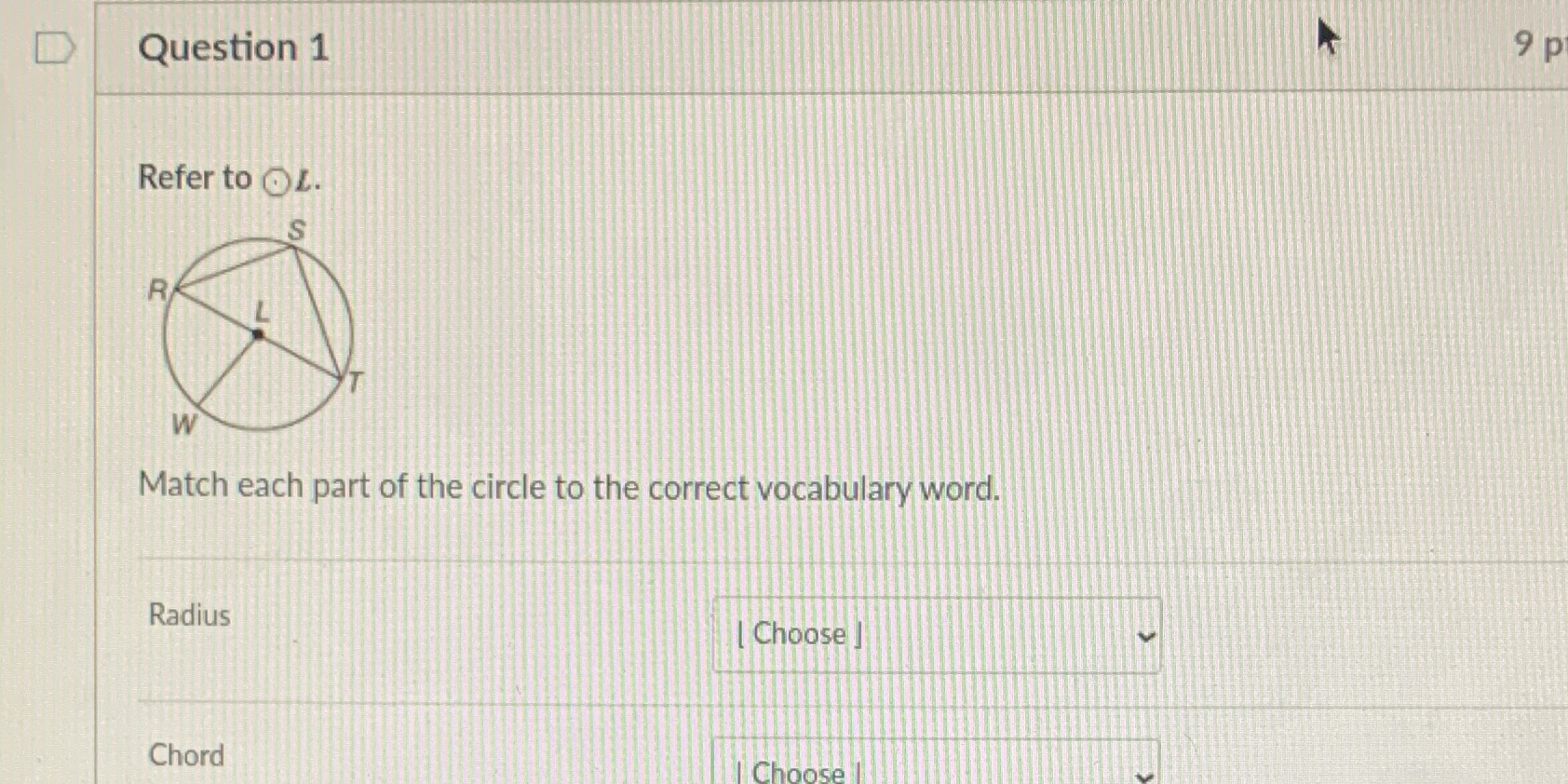 i have to match parts i need help D Question 1 9