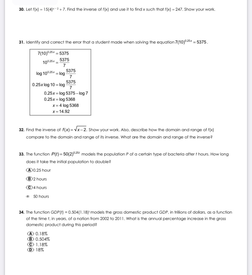 This is 11th grade Advanced Algebra C&C. Please