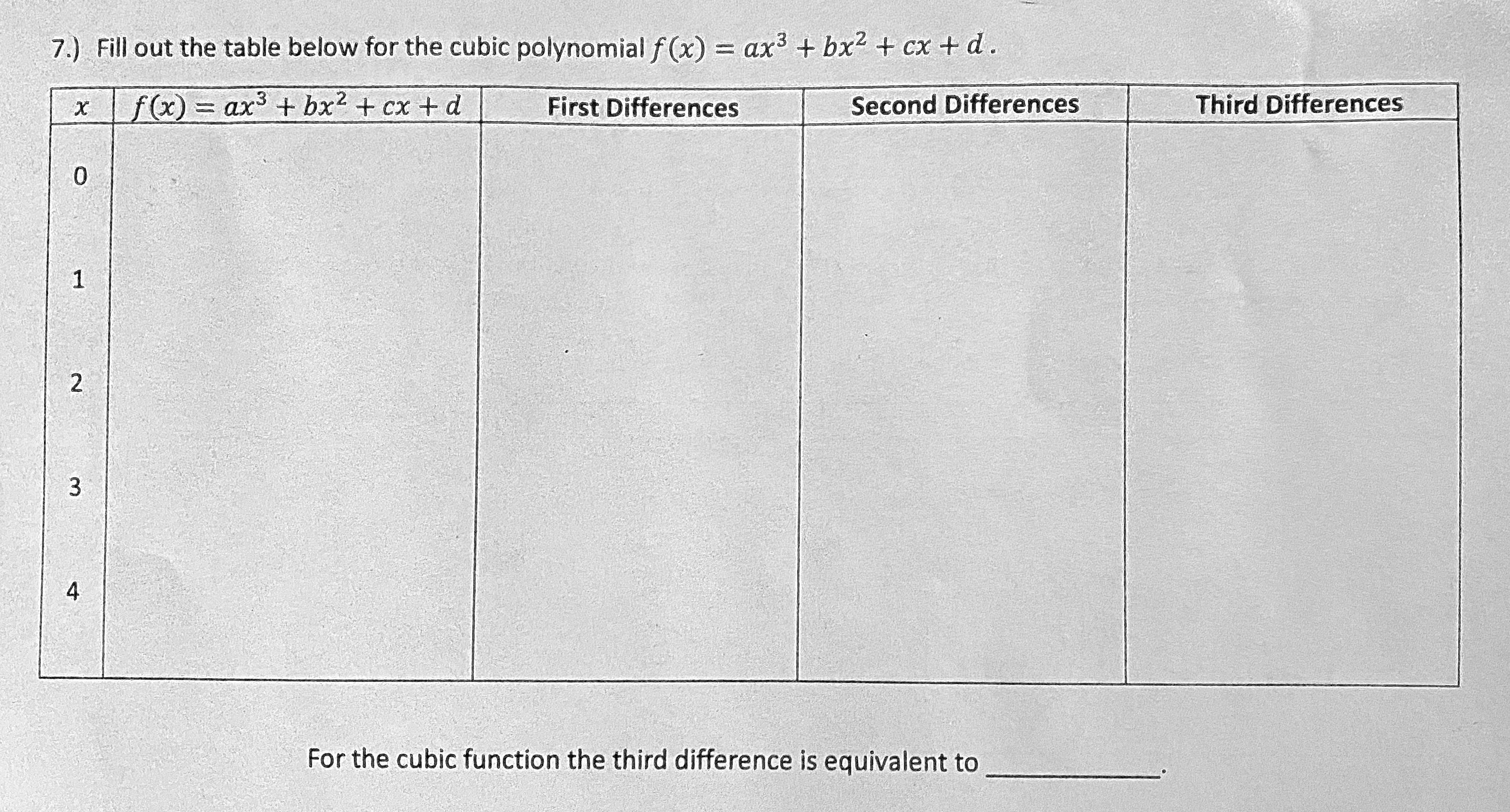 Can you solve this using successive differences