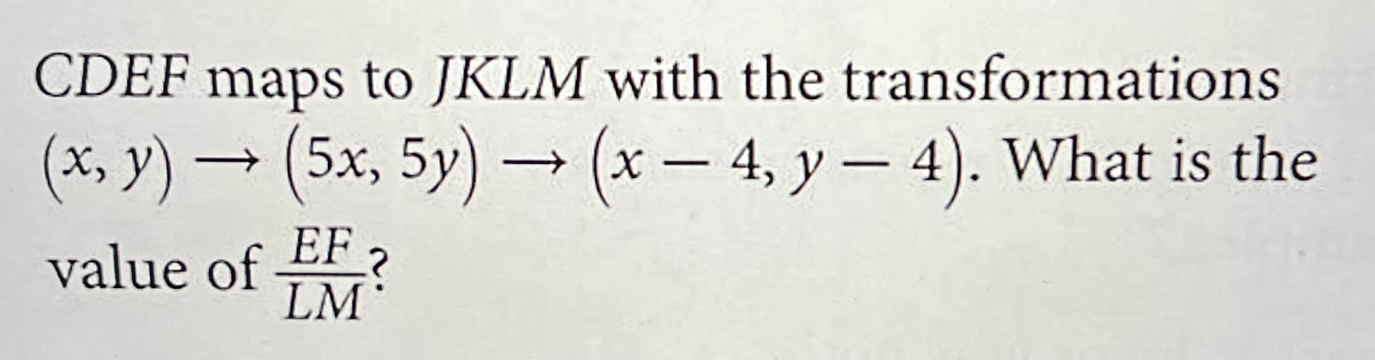 Can you help CDEF maps to JKLM with the