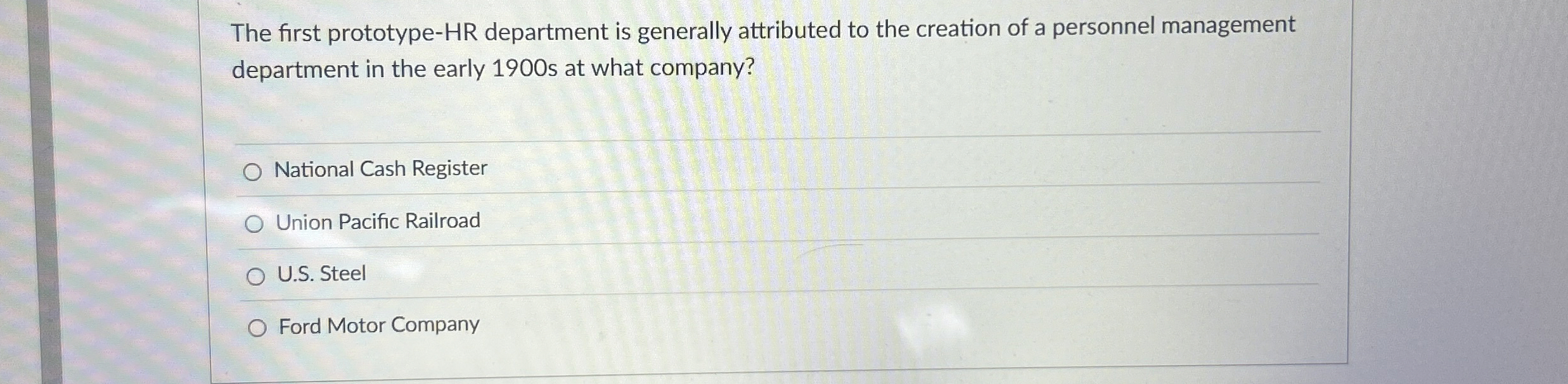 The first prototype - HR department is generally