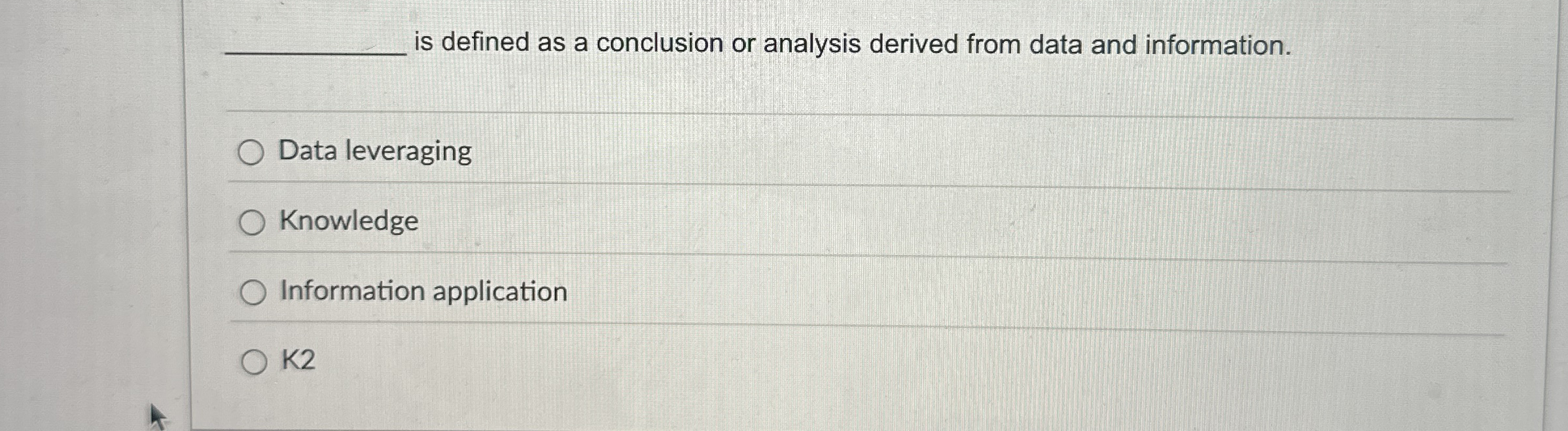is defined as a conclusion or analysis derived