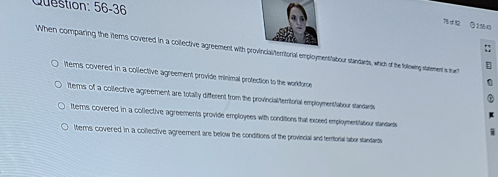 vuestion: 5 6 - 3 6 When comparing the items