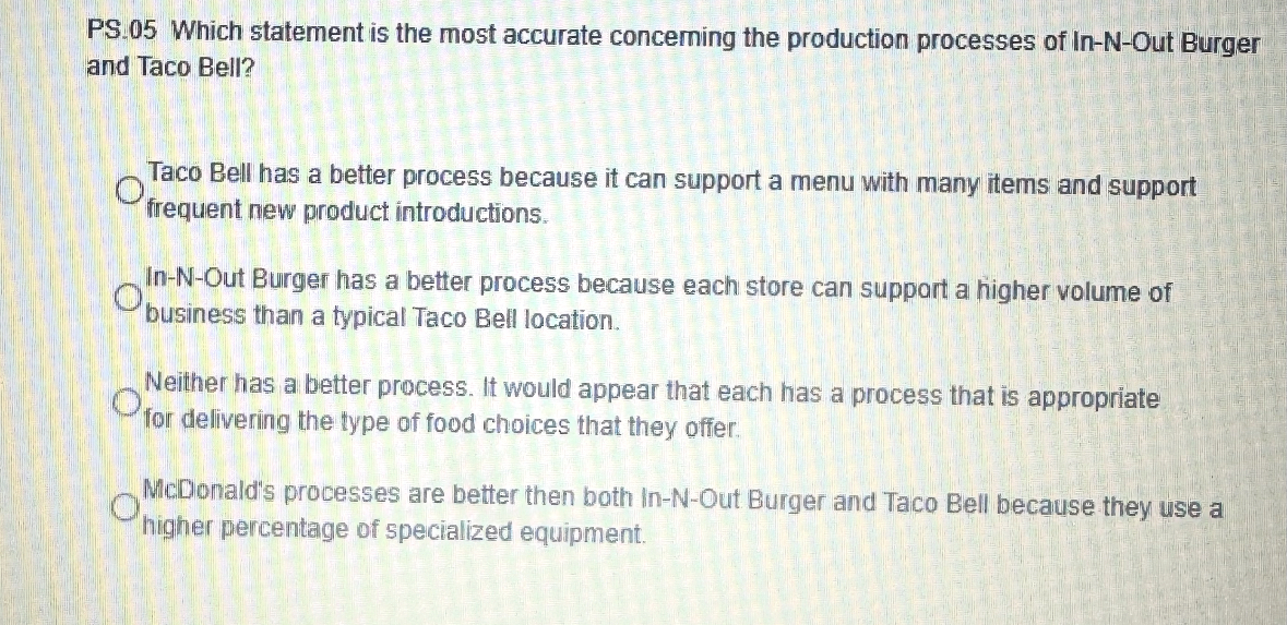 PS . 0 5 Which statement is the most accurate