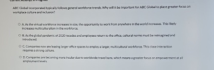 ABC Global inc. typically follows general