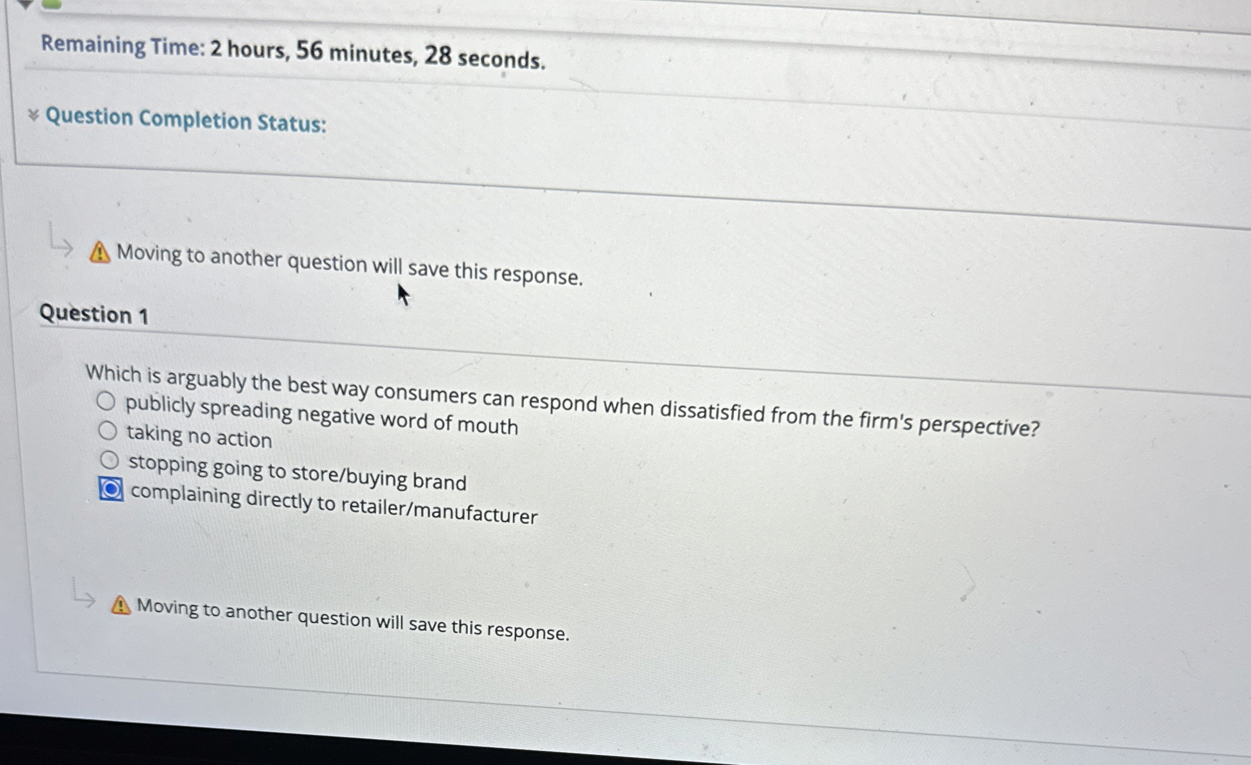 Remaining Time: 2 hours, 5 6 minutes, 2 8
