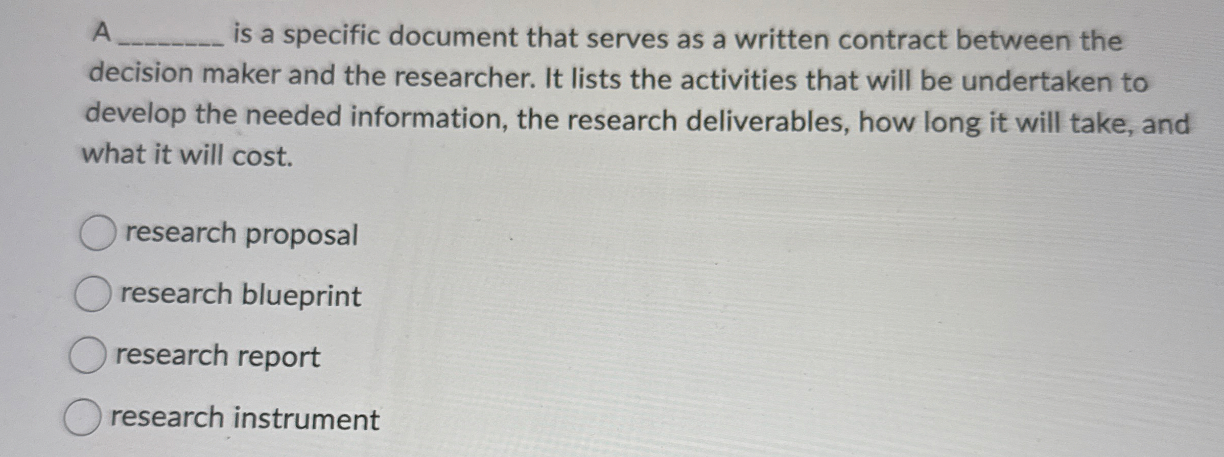 A is a specific document that serves as a written