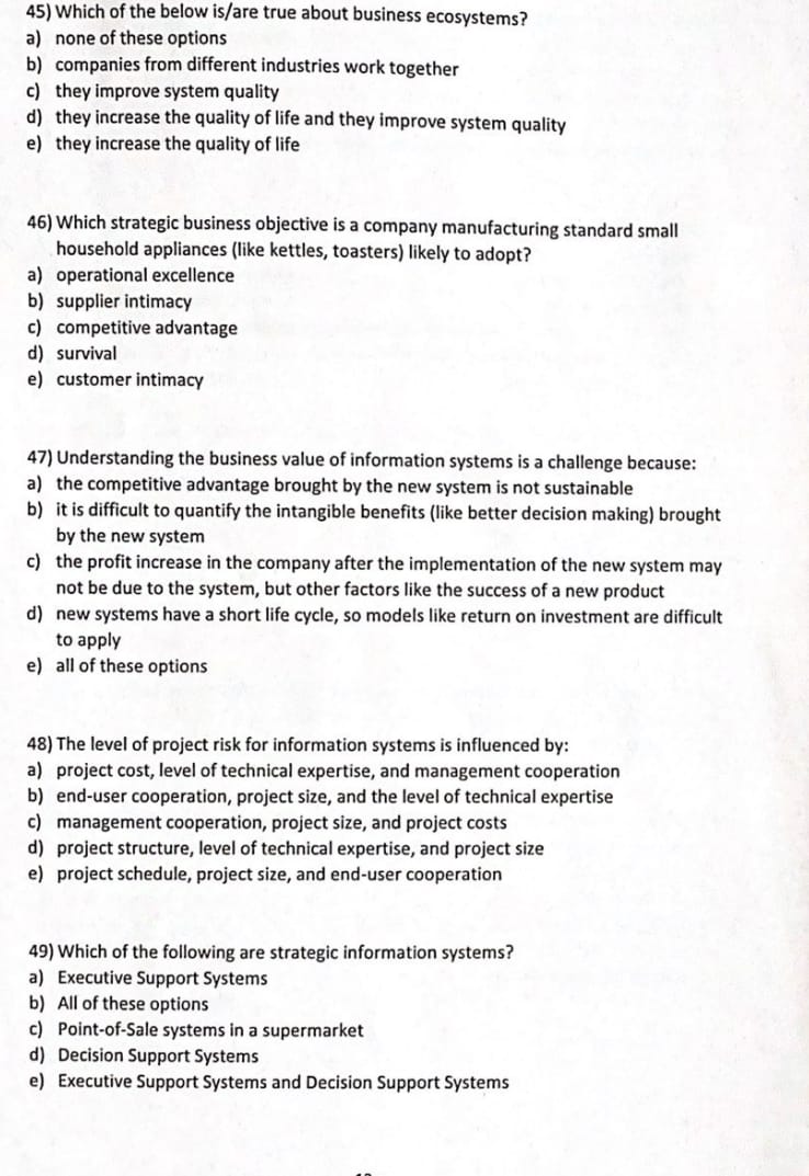 4 5 ) Which of the below is / are true about