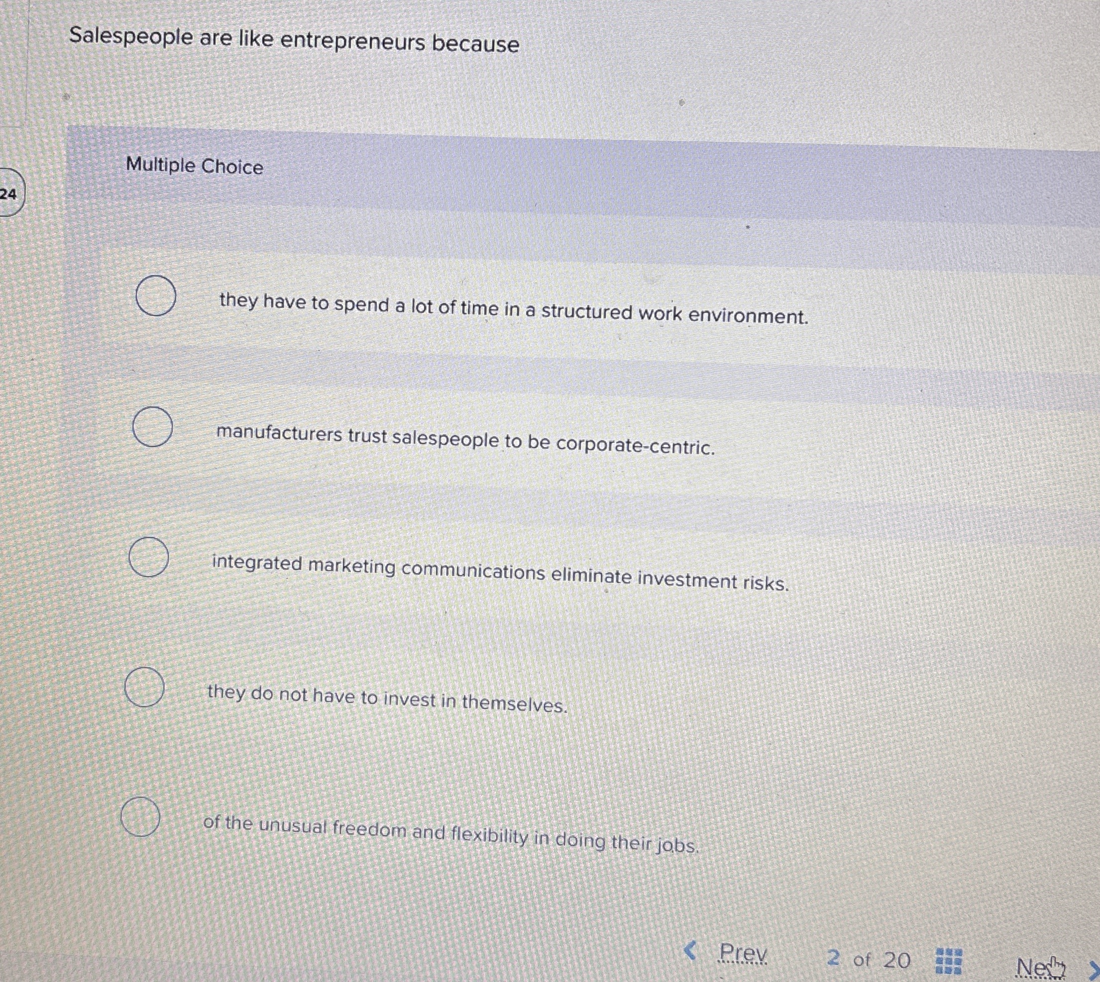 Salespeople are like entrepreneurs because