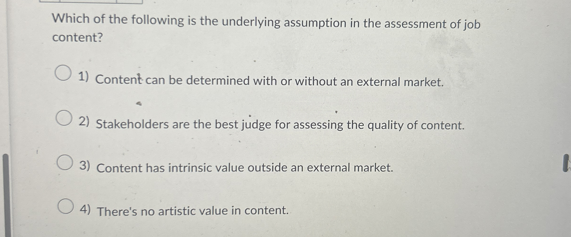 Which of the following is the underlying