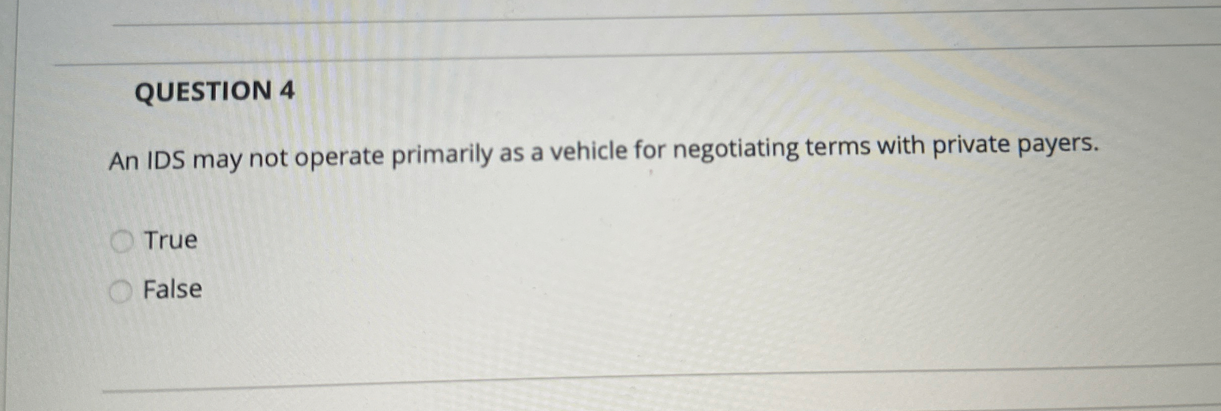 QUESTION 4 An IDS may not operate primarily as a