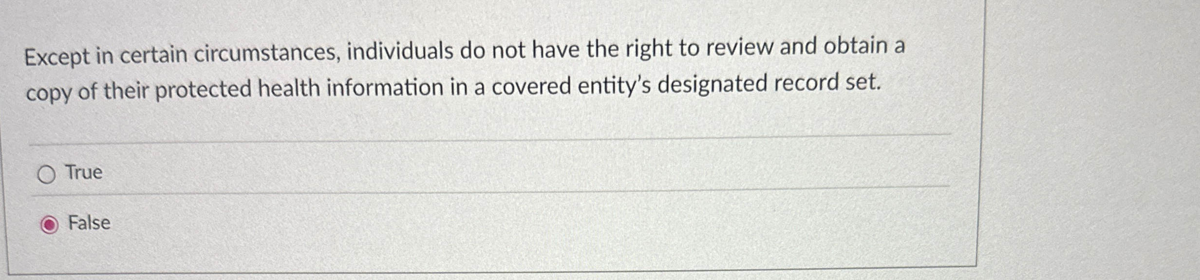 Except in certain circumstances, individuals do