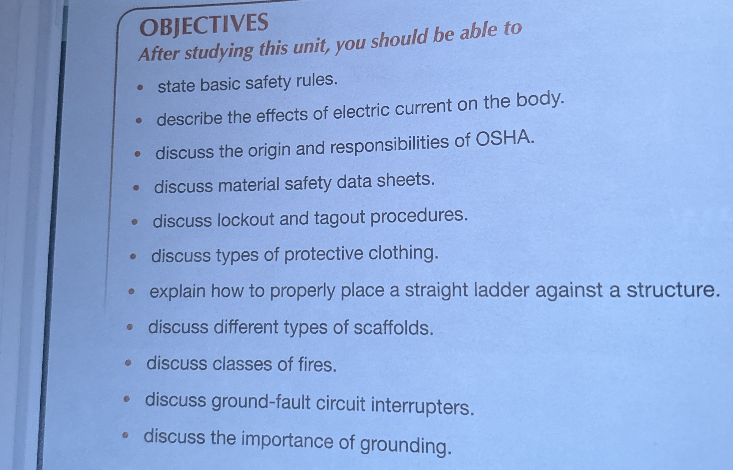 OBJECTIVES After studying this unit, you should