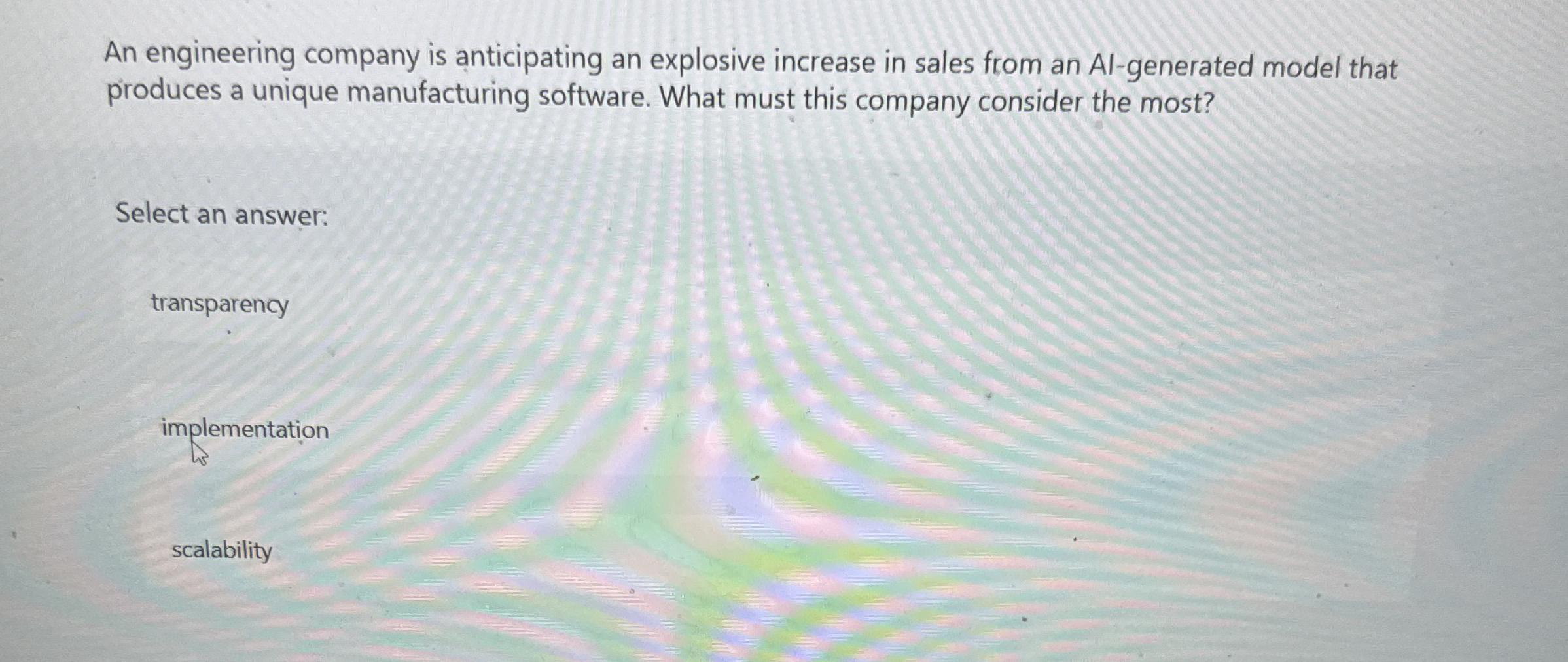 An engineering company is anticipating an