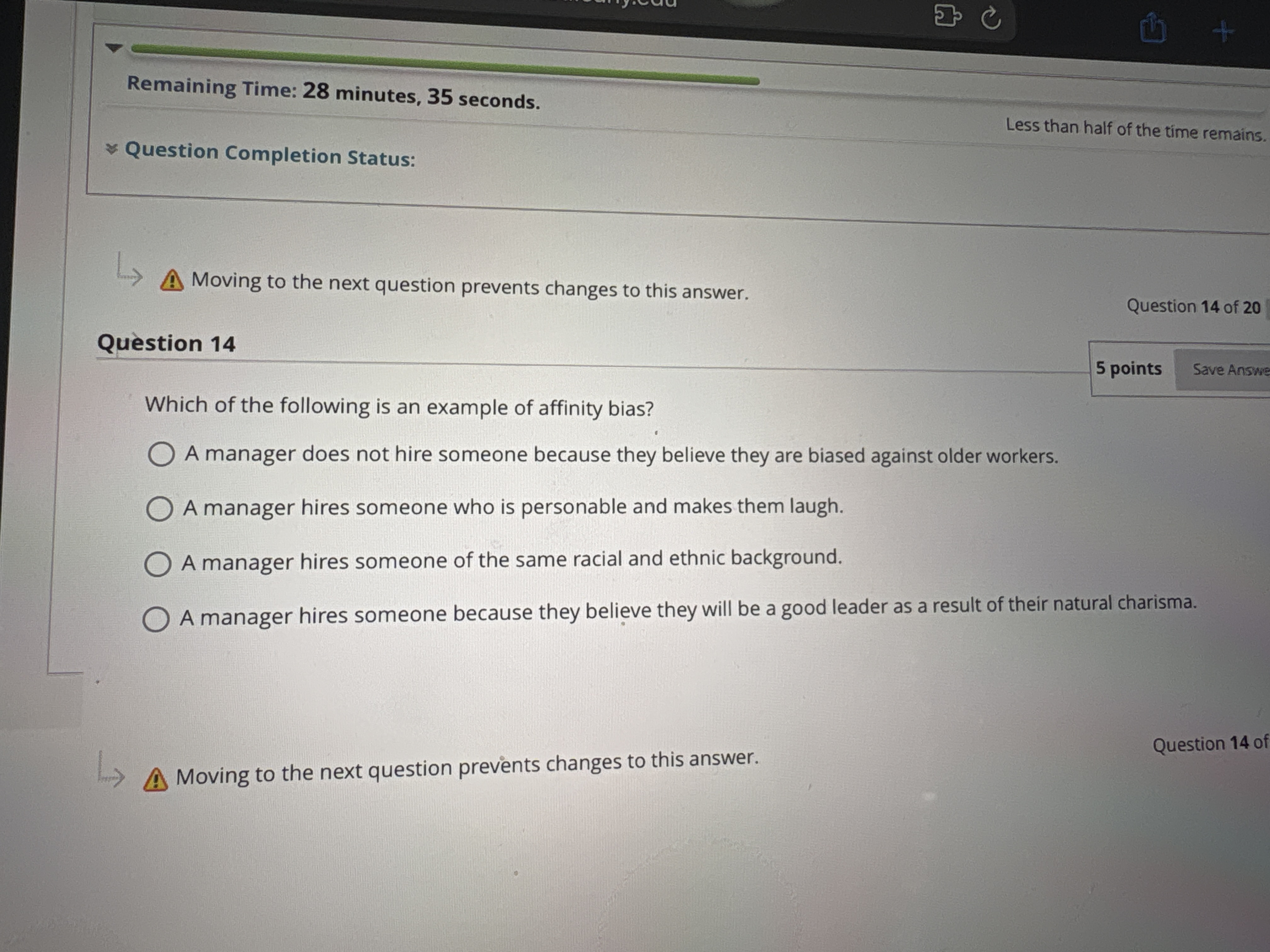 Qu stion 1 4 Which of the following is an example