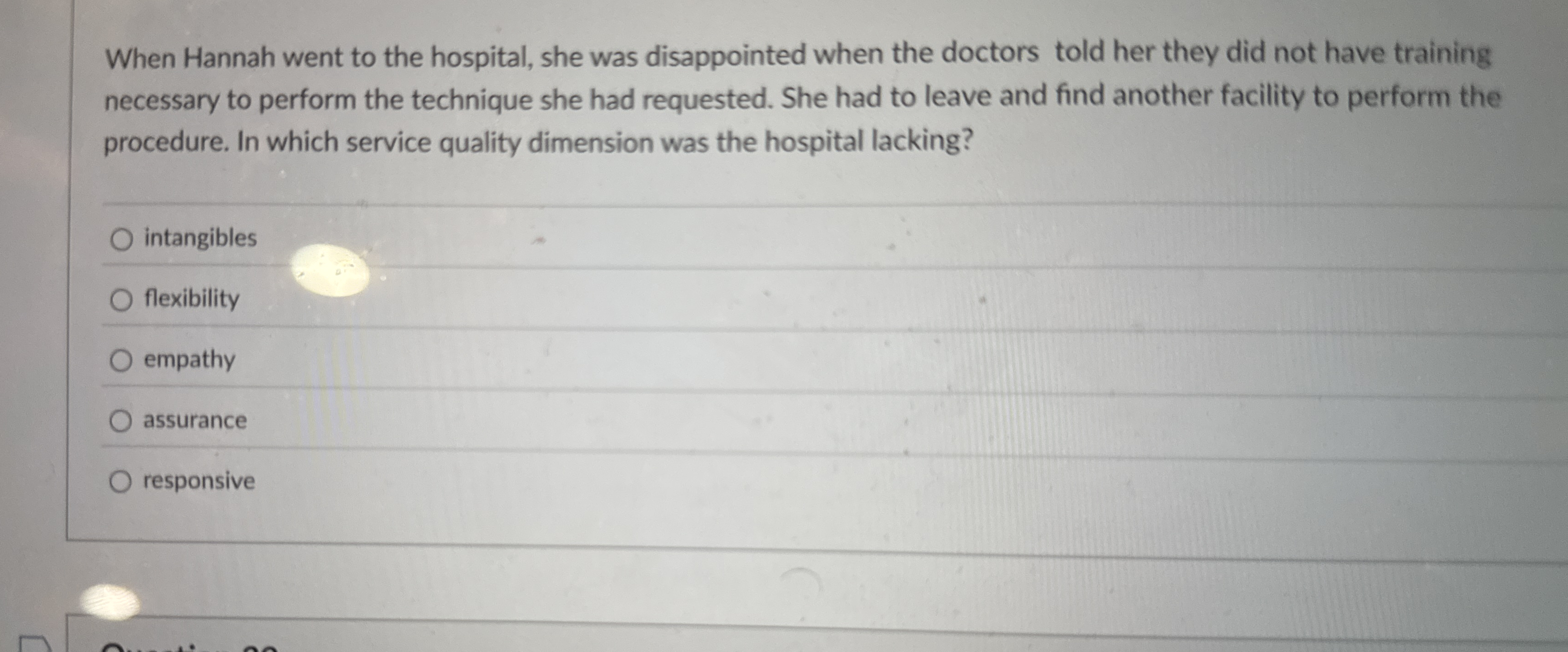 When Hannah went to the hospital, she was