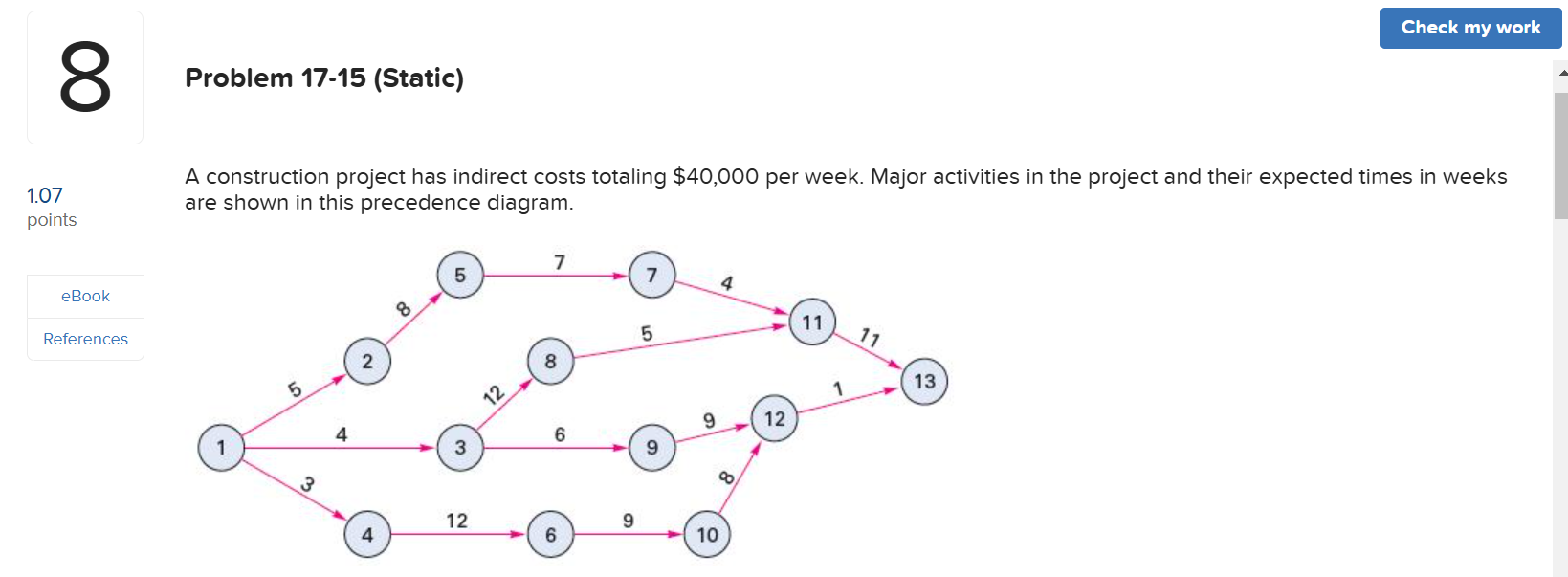 # 8 Problem 1 7 - 1 5 ( Static ) A construction
