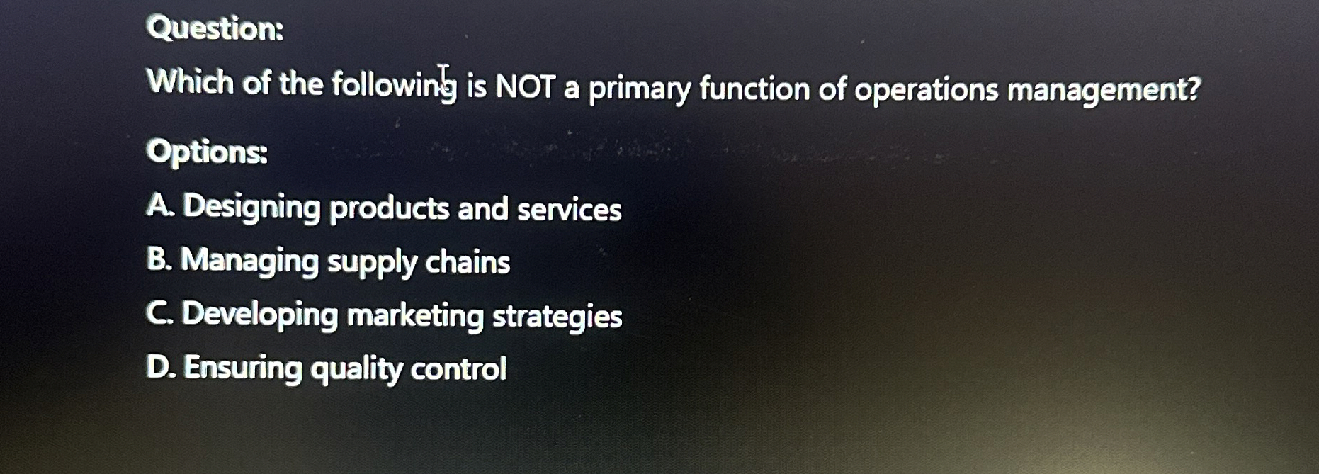 iQuestion:!! Which of the following is NOT a