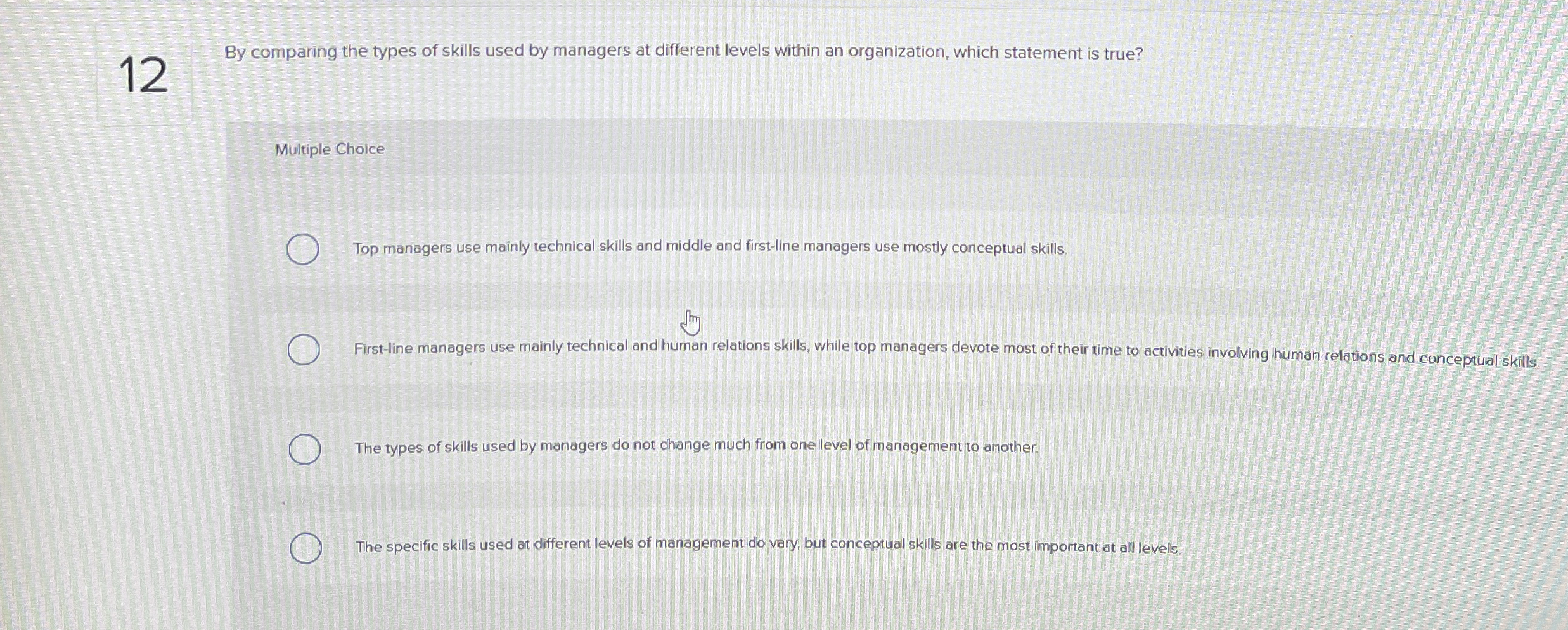 1 2 By comparing the types of skills used by