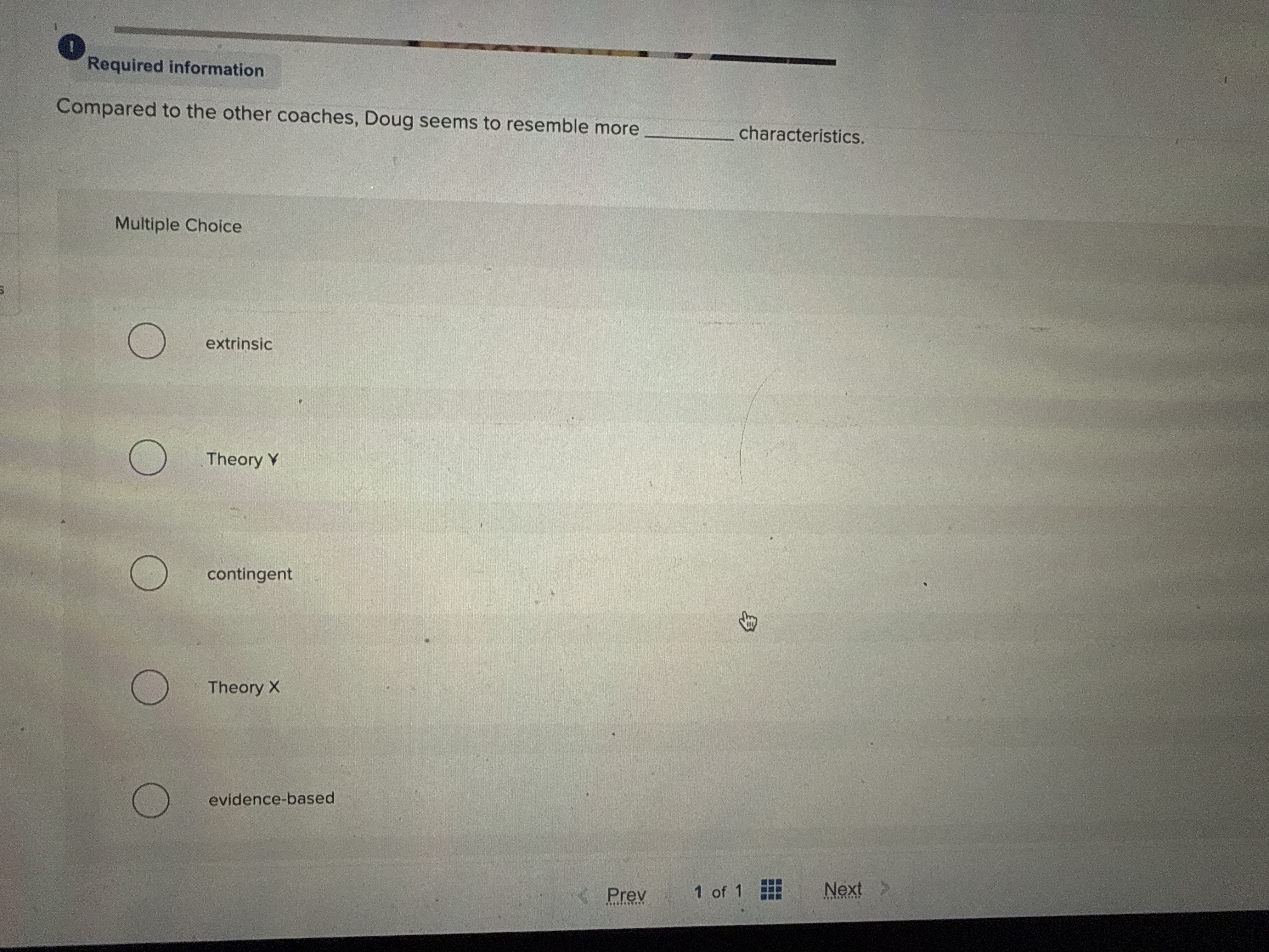 Required information Compared to the other
