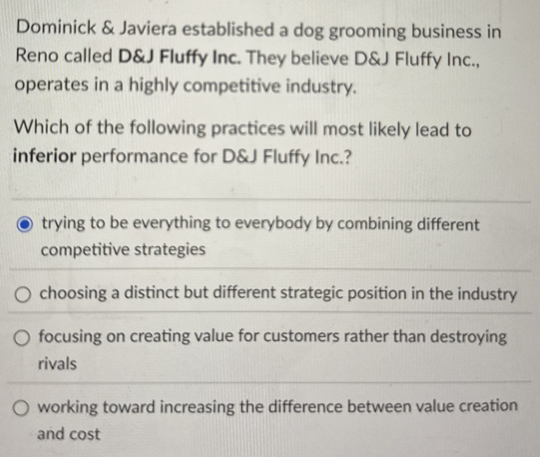 Dominick & Javiera established a dog grooming